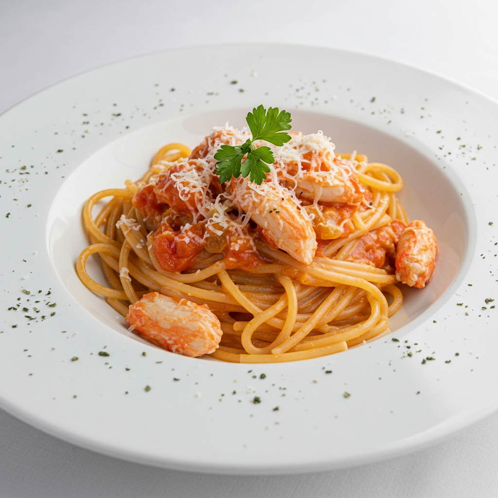 Easy Tomato Cream Pasta with Canned Crab