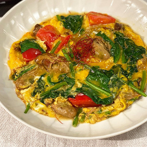 Quick and easy oyster omelet Japanese seafood recipe