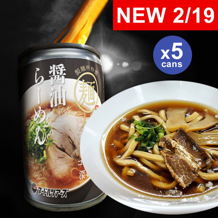 Japanese Ramen Canned Soy Sauce Flavor - 5 CANS SET Ready to Eat!